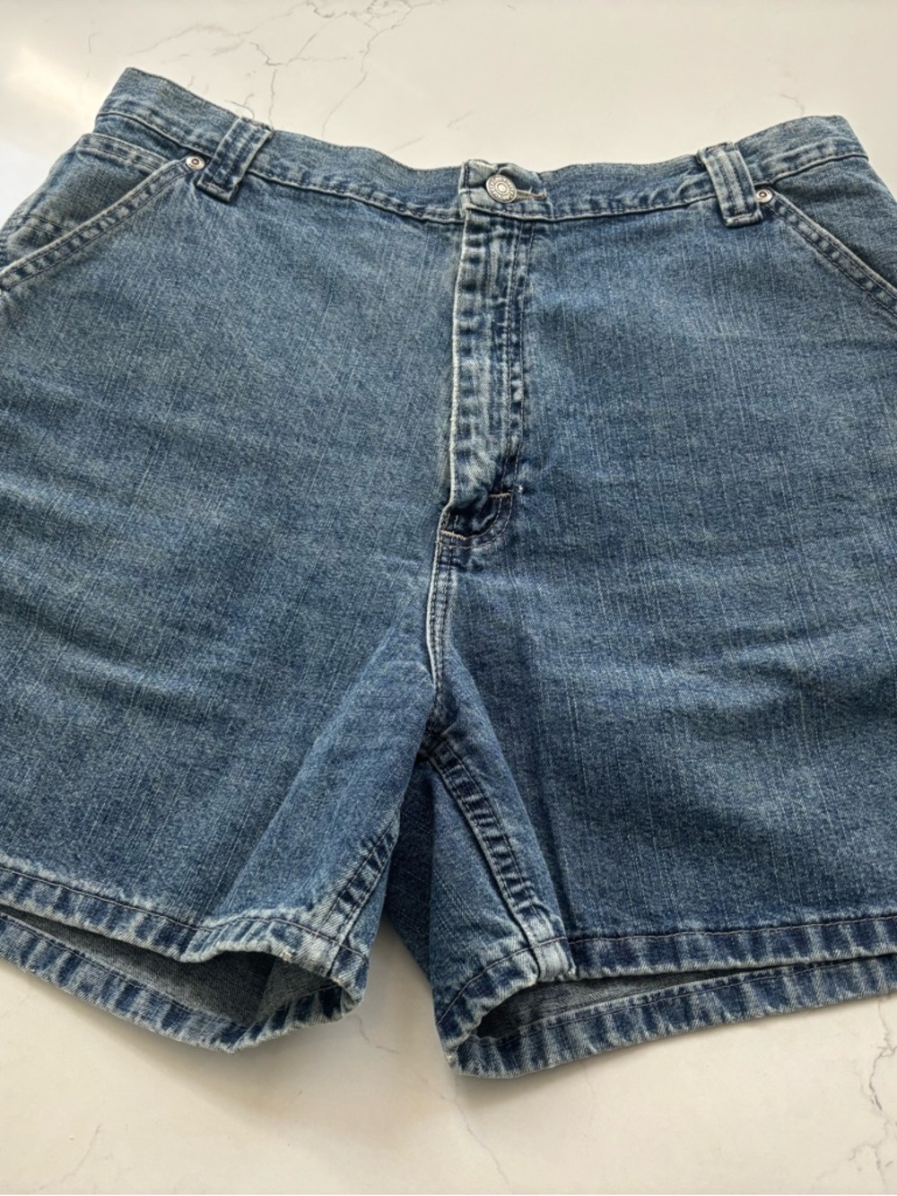 Lee Medium Blue Denim Cutoff Shorts